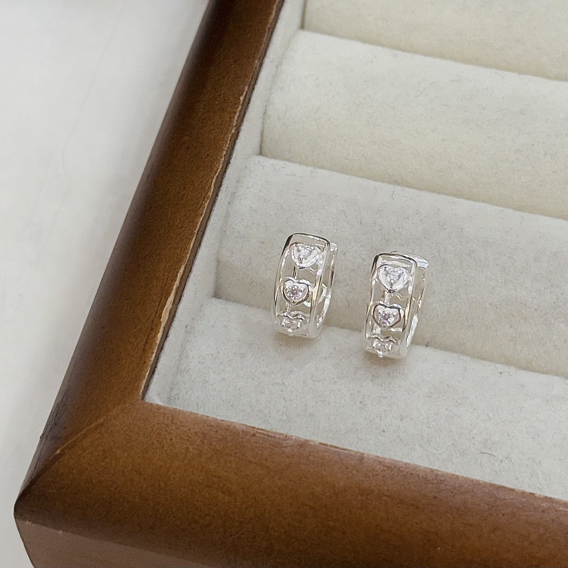 H07排鑽愛心純銀易扣