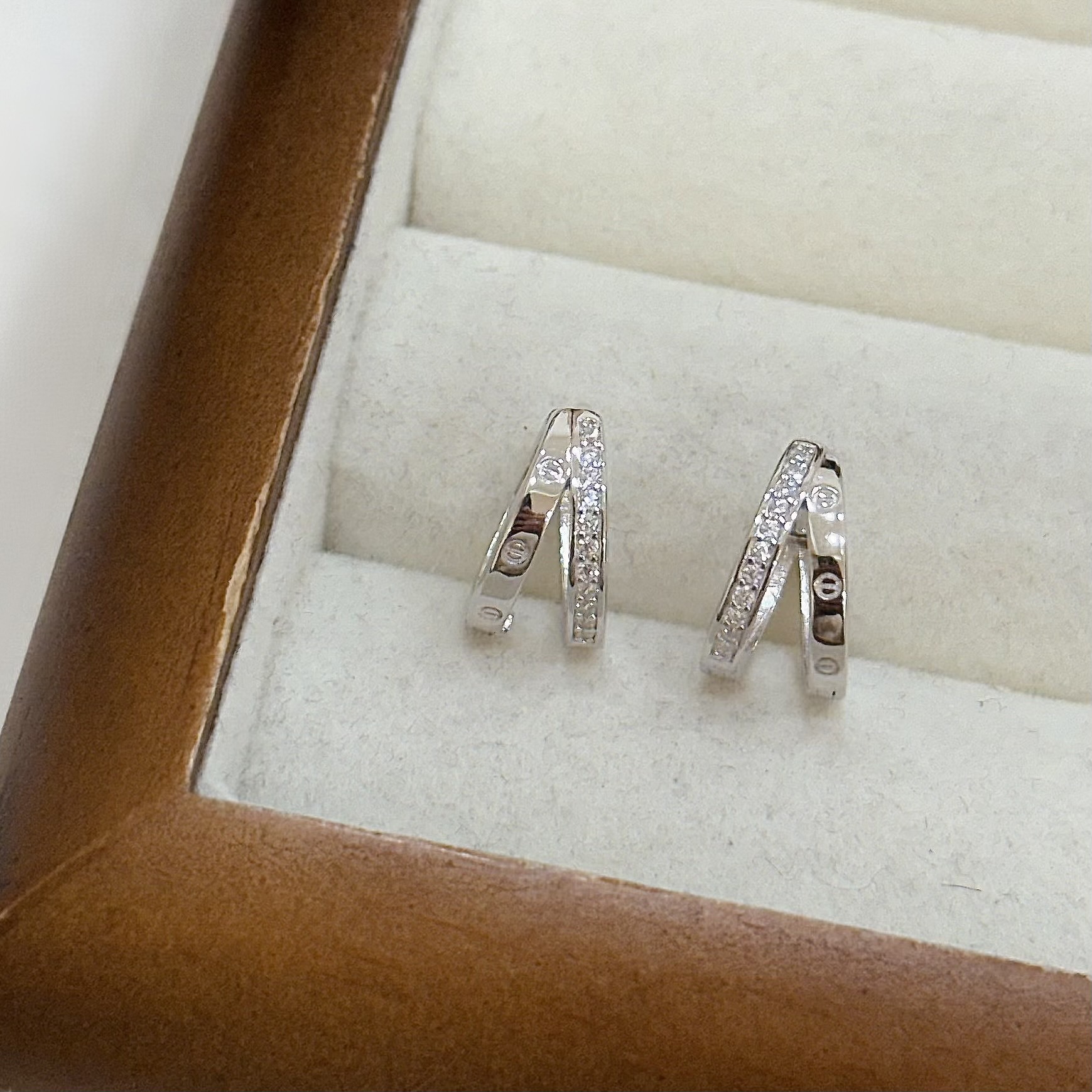 H09排鑽一字雙層純銀易扣