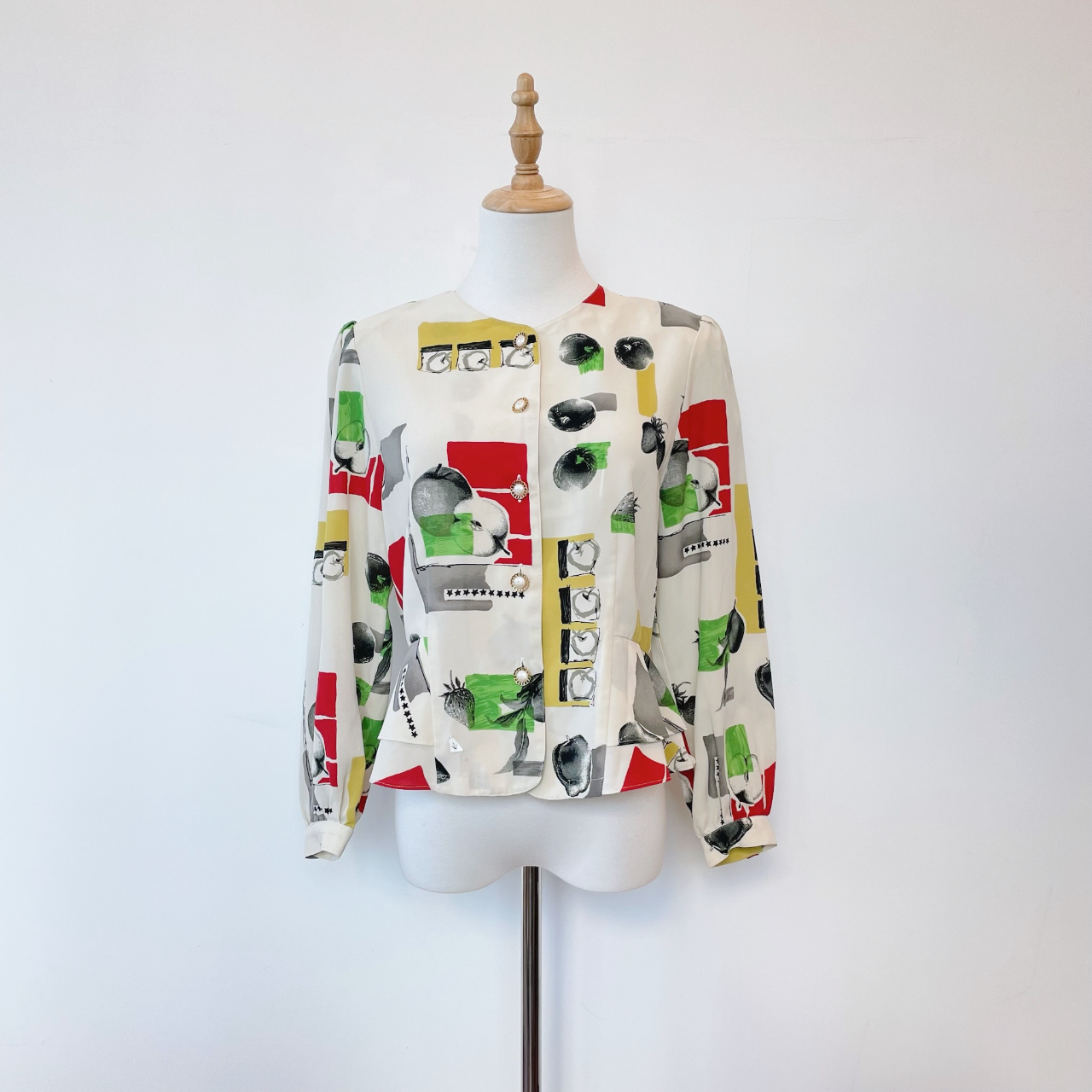 日本製抽象蘋果古著上衣