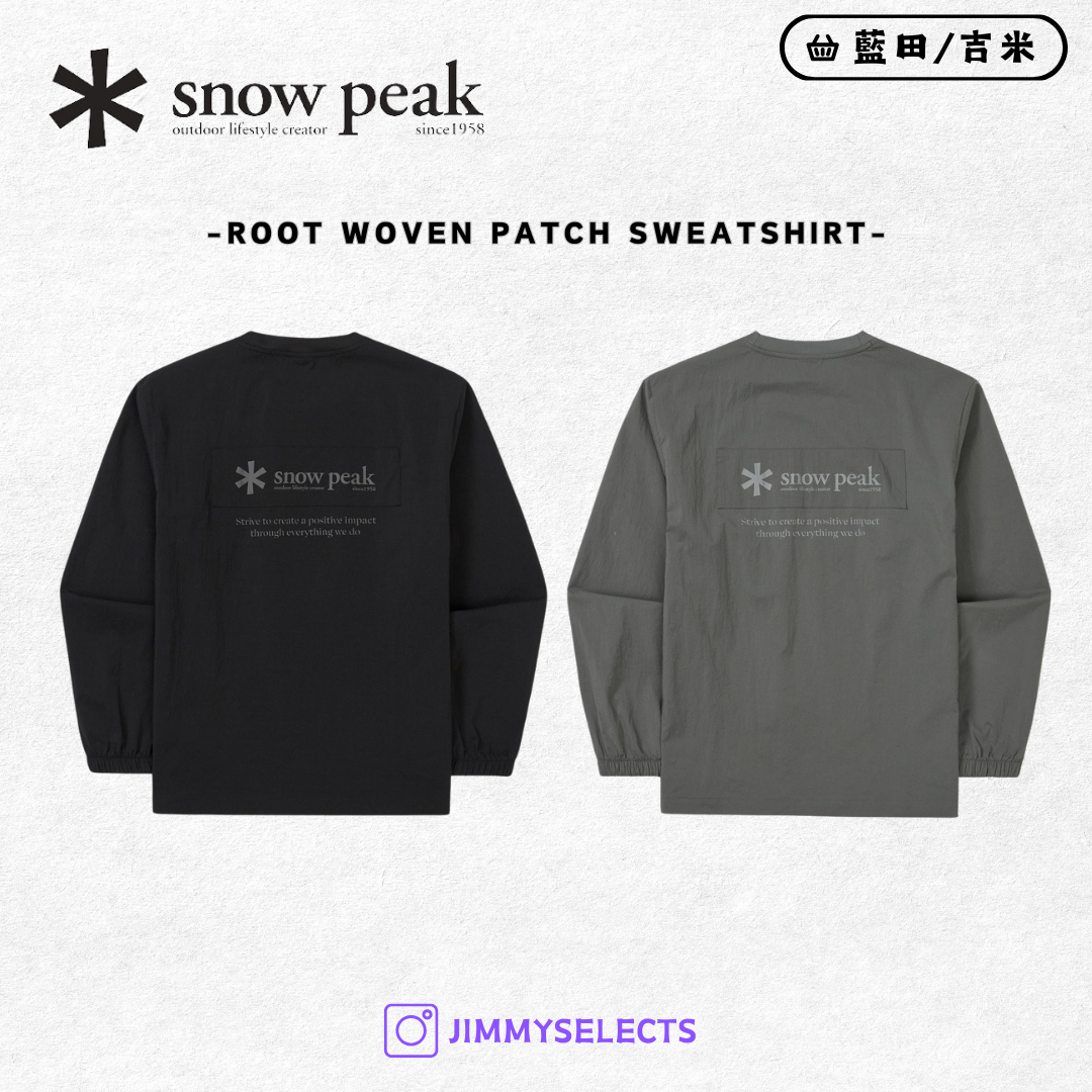 【代購】Snow Peak 雪諾必克 Root Woven Patch 梭織 貼徽 長袖 大學T S25MMRHT60