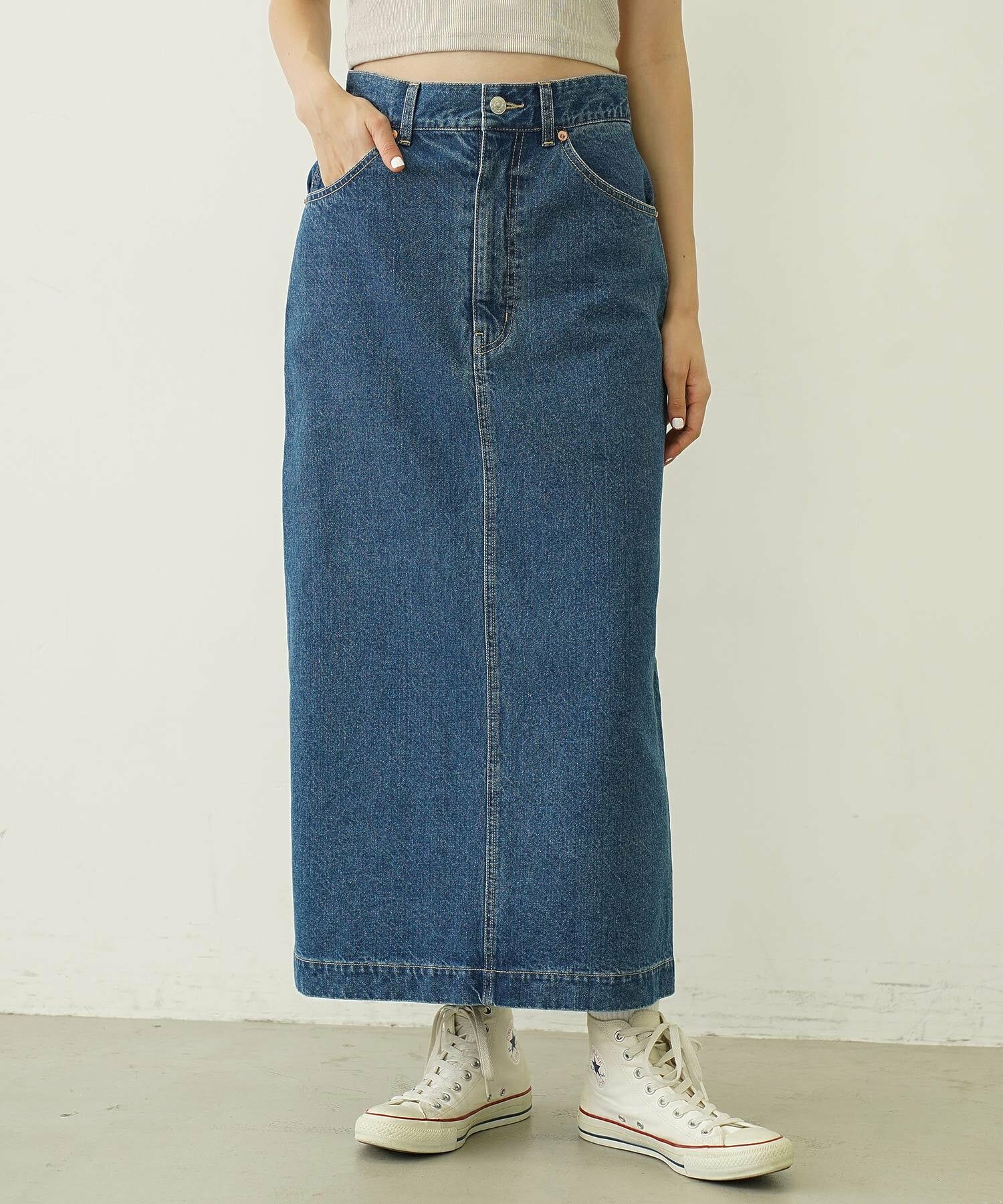 Pre-order - Milkfed DENIM LONG SKIRT