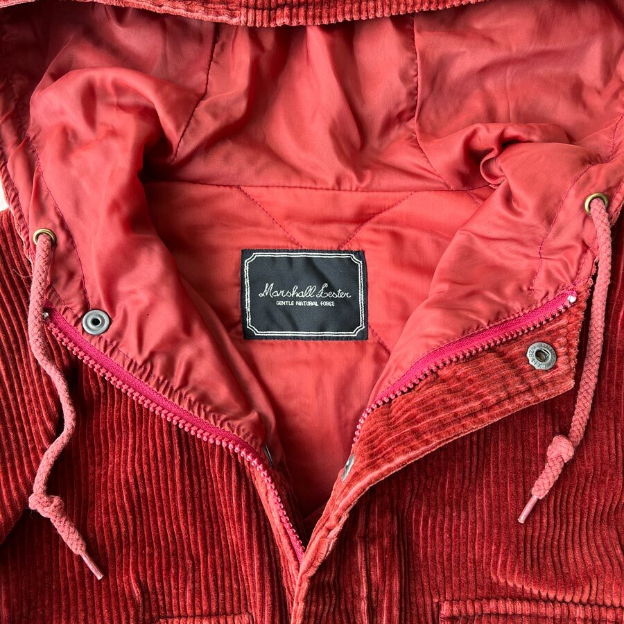 Marshall Lester棕紅色燈芯絨連帽外套