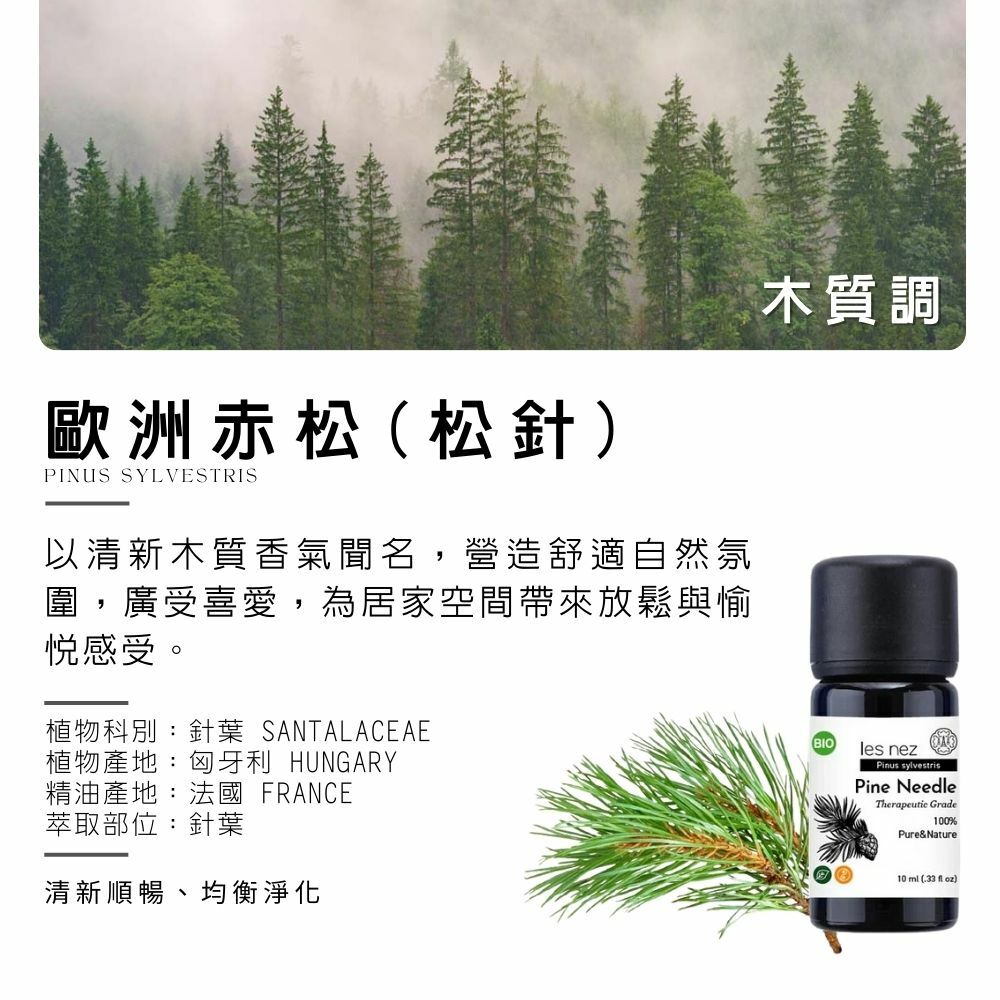 【Les nez 香りのよい鼻】天然シングルヨーロッパアカマツ(松葉)ピュアエッセンシャルオイル 10ML - アロマ・線香 - エッセンシャルオイル ブラック