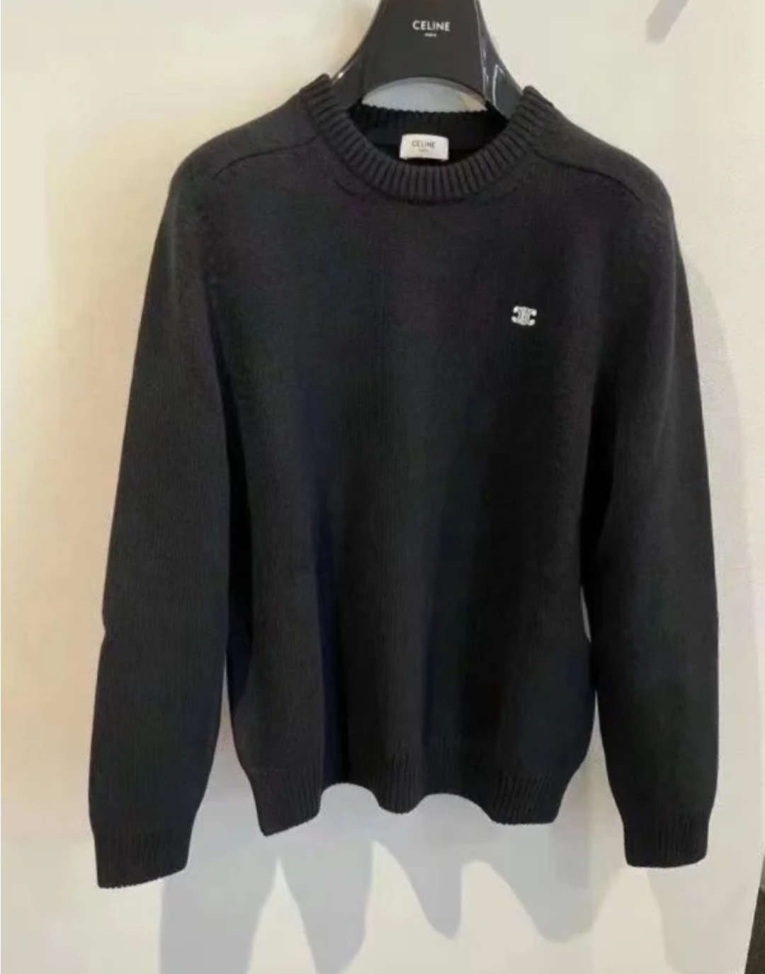 Celine 黑色 刺繡Logo 針織上衣