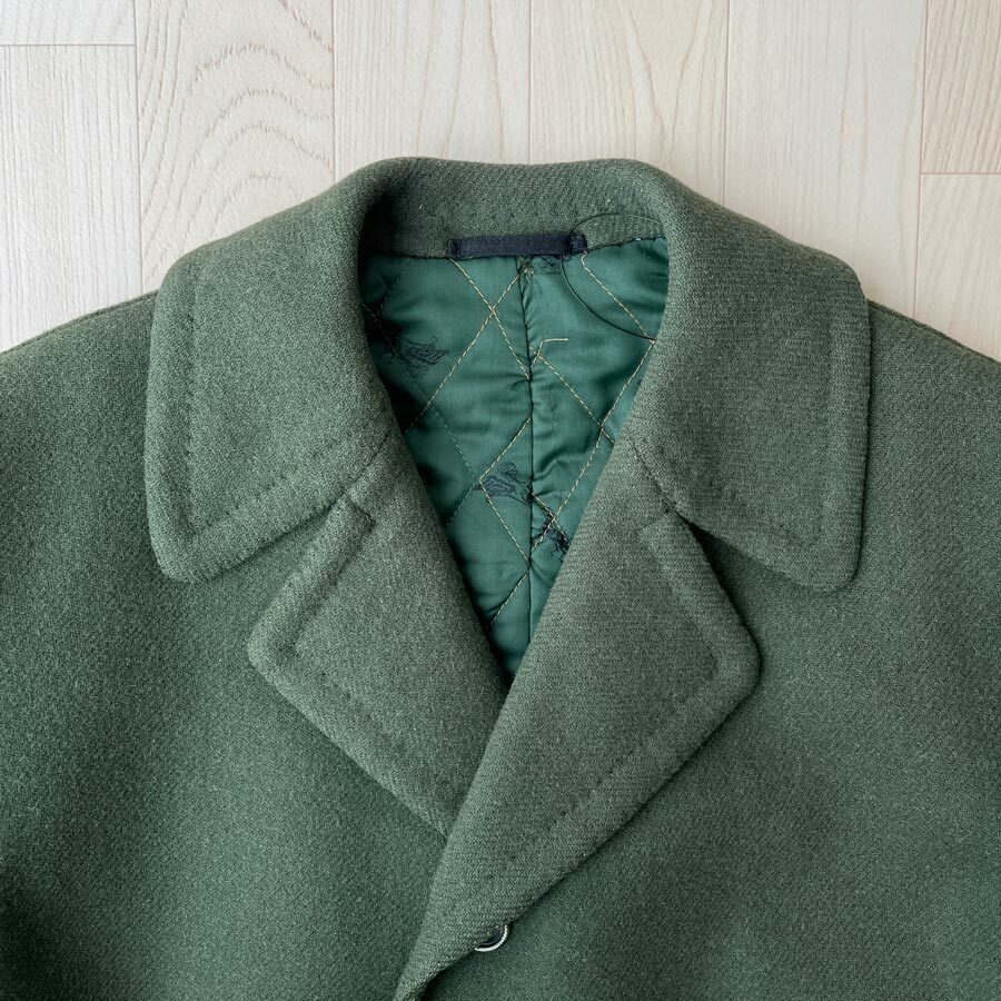 深綠色古著長外套