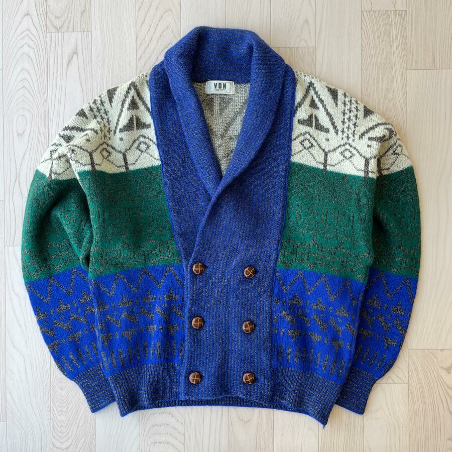 VON藍綠色羊毛外套
