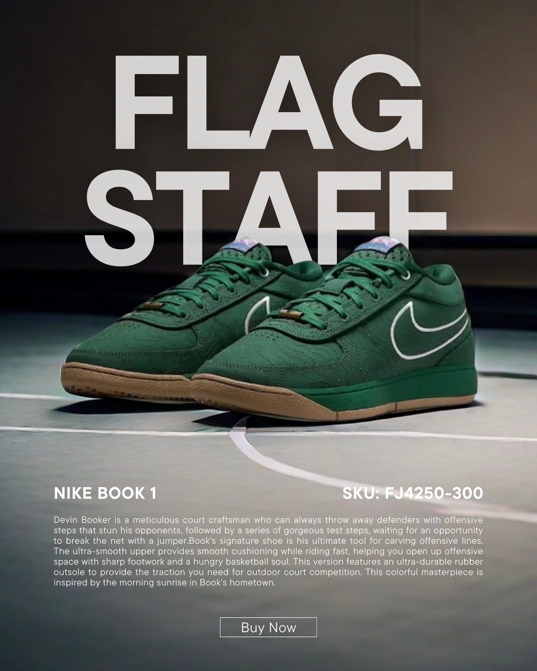 【逢甲FUZZY】Nike Book 1 Forrest Gump 松林綠 實戰 籃球鞋 FJ4250-300