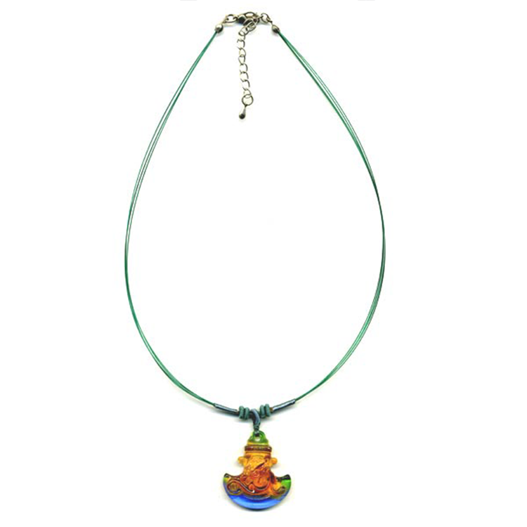 鹿港窯水晶琉璃｜福頭項鍊 福運臨門吉祥護佑開運納福
