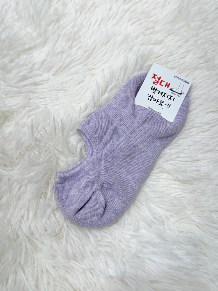 紫色素色百搭短襪