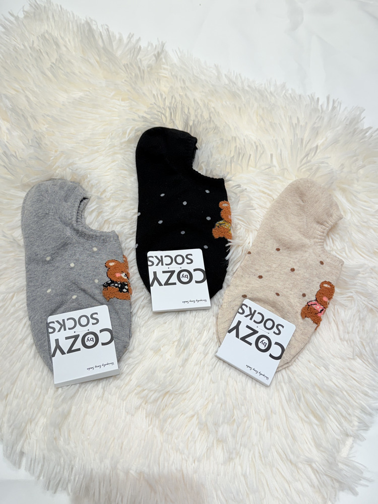 『3入組』點點毛毛泰迪熊短襪【限量】