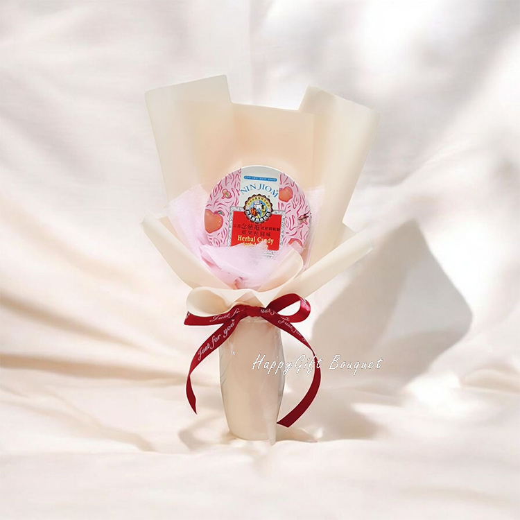 京都安川貝枇杷膏潤喉糖花束,送老師的花束,謝謝老師的花束,畢業送老師的花束