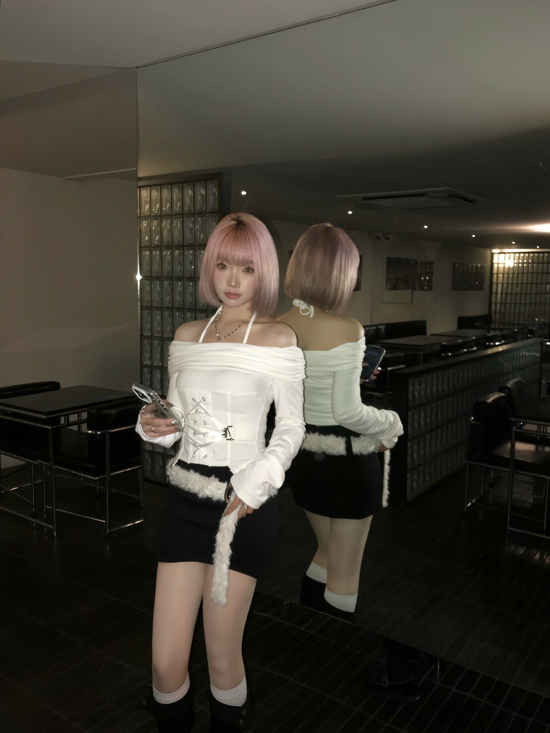 法式辣妹🎚️ 綁帶一字領 魚骨收腰上衣 2colors