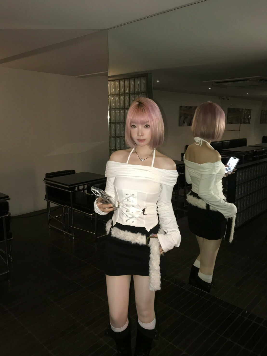 法式辣妹🎚️ 綁帶一字領 魚骨收腰上衣 2colors