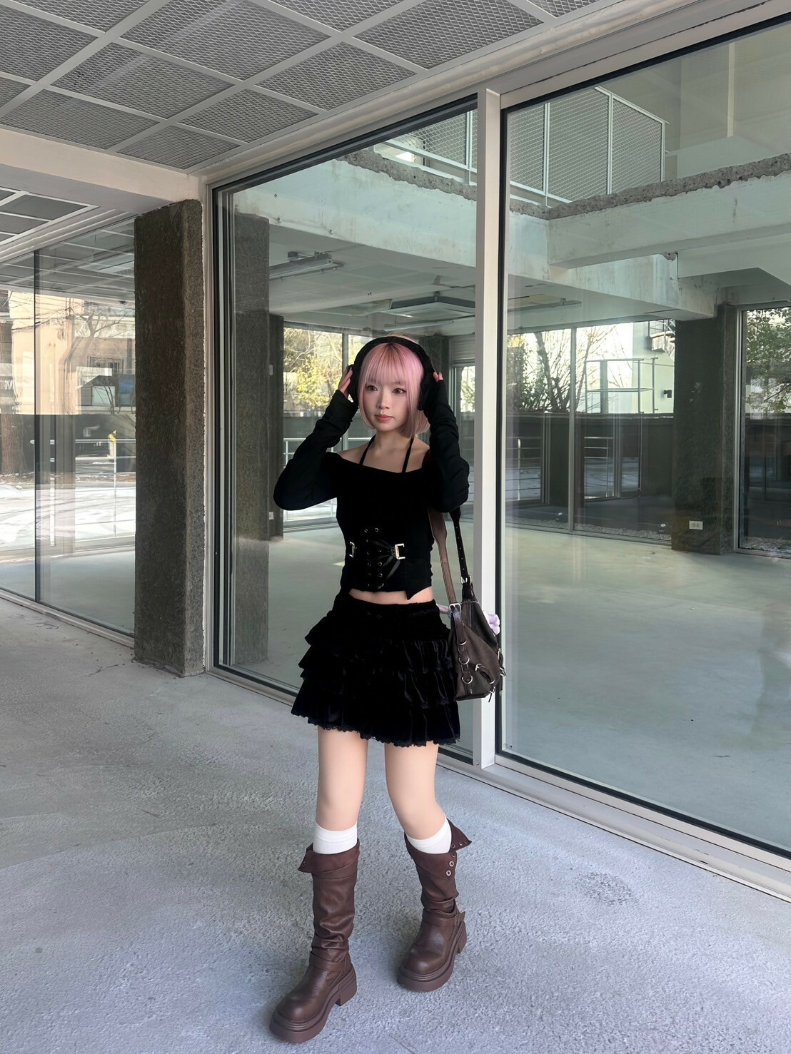 絲絨蛋糕🍰芭蕾風拼接 高腰蓬蓬短裙 2colors