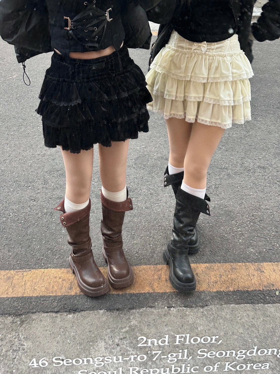 絲絨蛋糕🍰芭蕾風拼接 高腰蓬蓬短裙 2colors