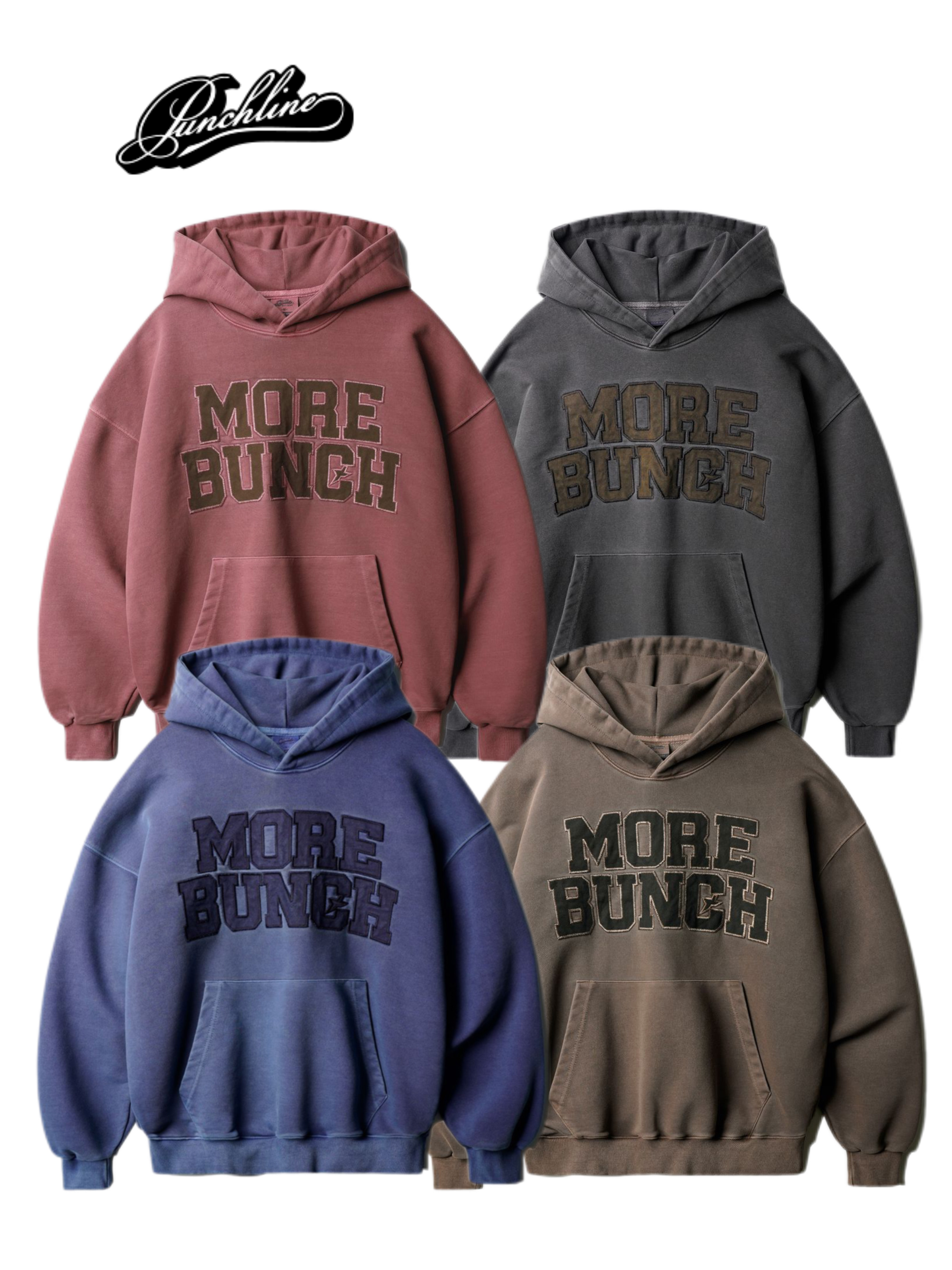 <預購> 韓國PUNCHLINE 電繡英字母復古刷舊感帽T