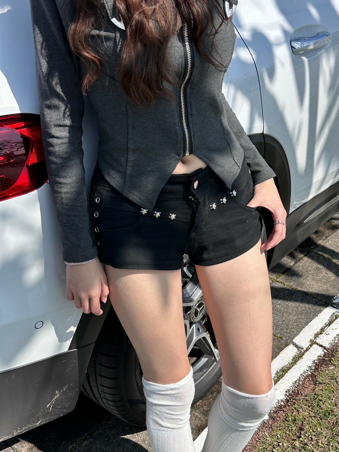 千禧辣妹💽低腰修身包臀牛仔褲