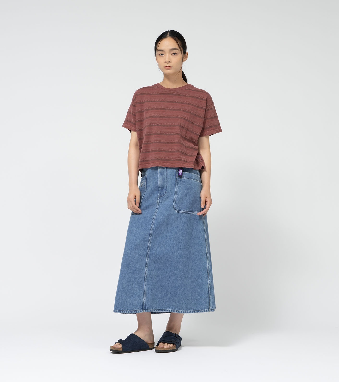 預購┃TNF 紫標 Denim Field Skirt A字 牛仔裙 後開岔 長裙