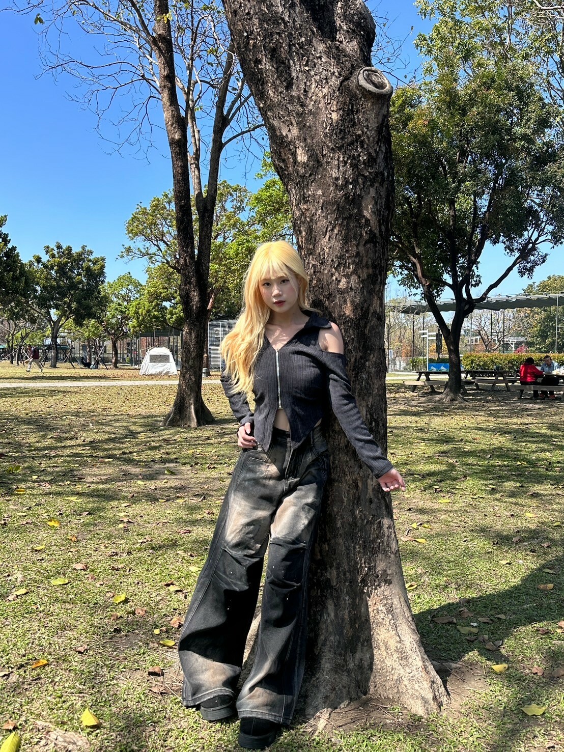 辣妹神褲🌟褶皺做舊潑墨牛仔褲