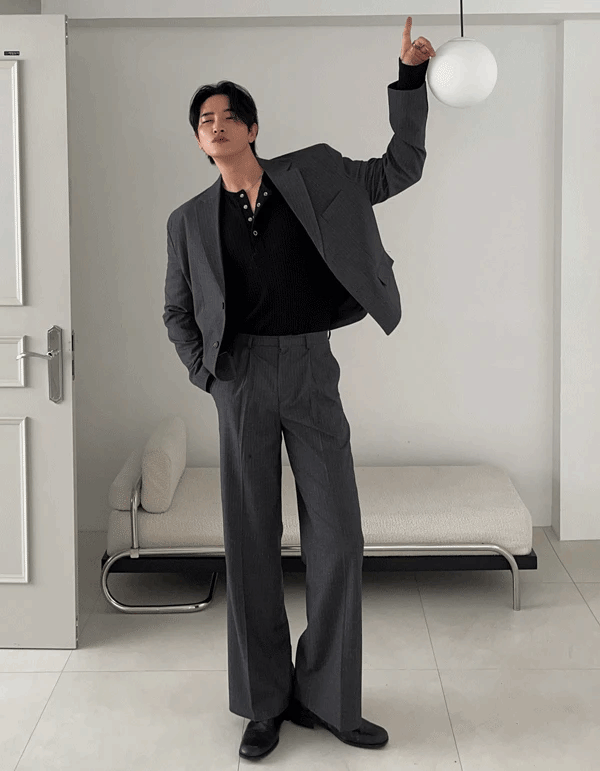 勞埃德條紋短款西裝外套