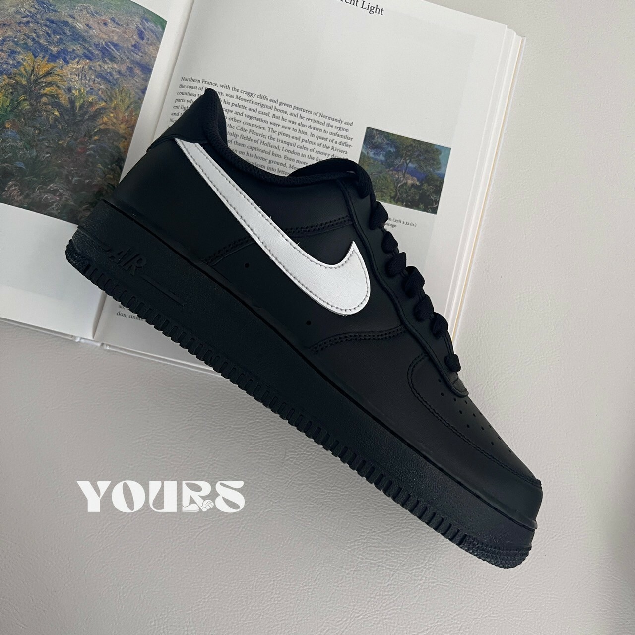 Nike Air Force 1 全黑白勾 小Ambush 男鞋