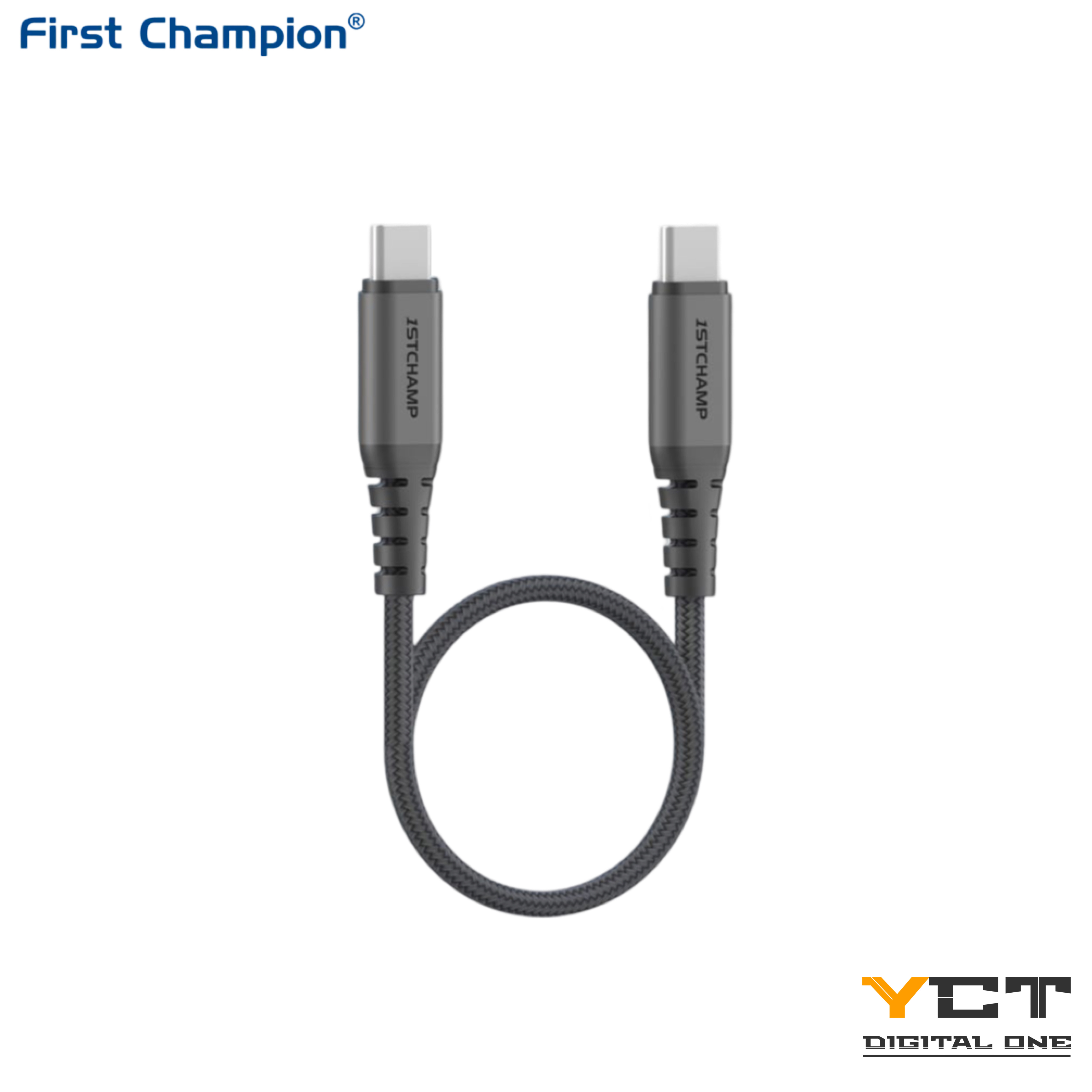 First Champion USB Type-C to Type-C 連接線, 100W, 30cm, 尼龍編織, TC2CE-NP030
