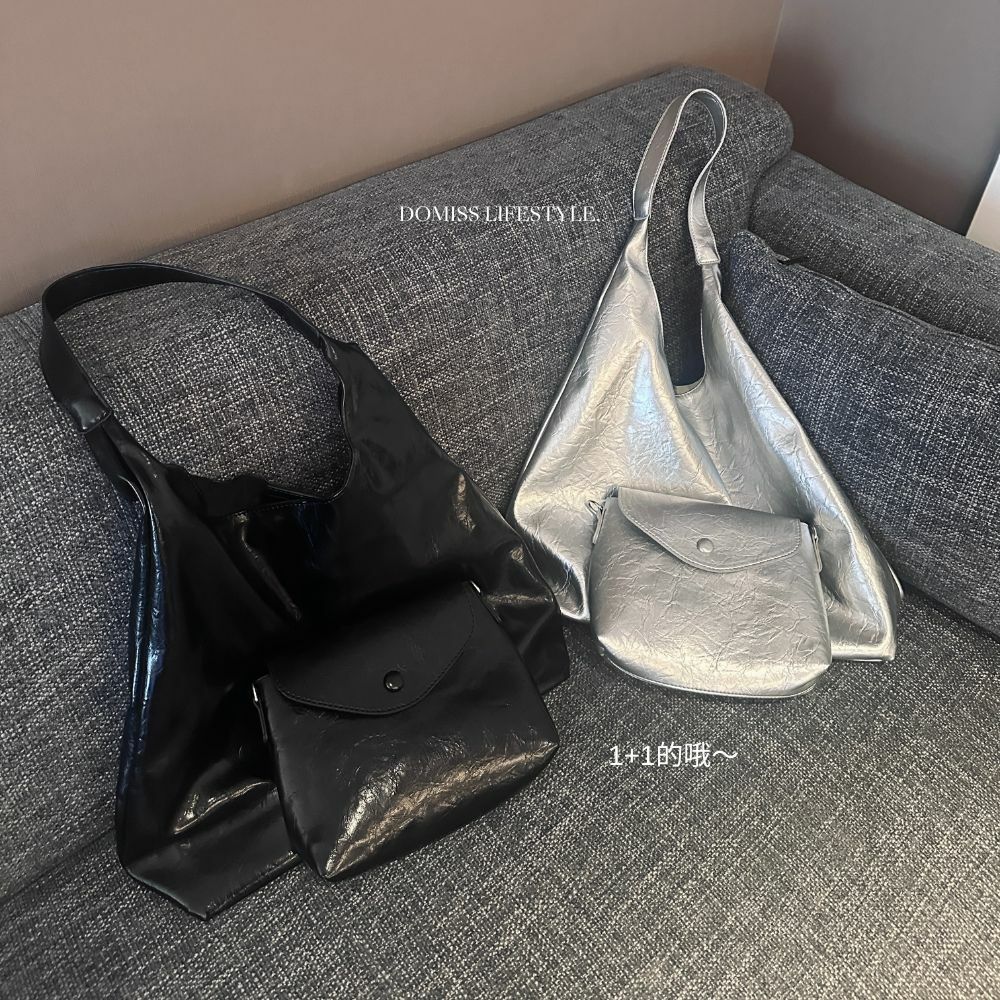 【大+小=漆皮感】DOMISS百搭肩背提袋 兩件套組 肩背包 斜背包(現+預)