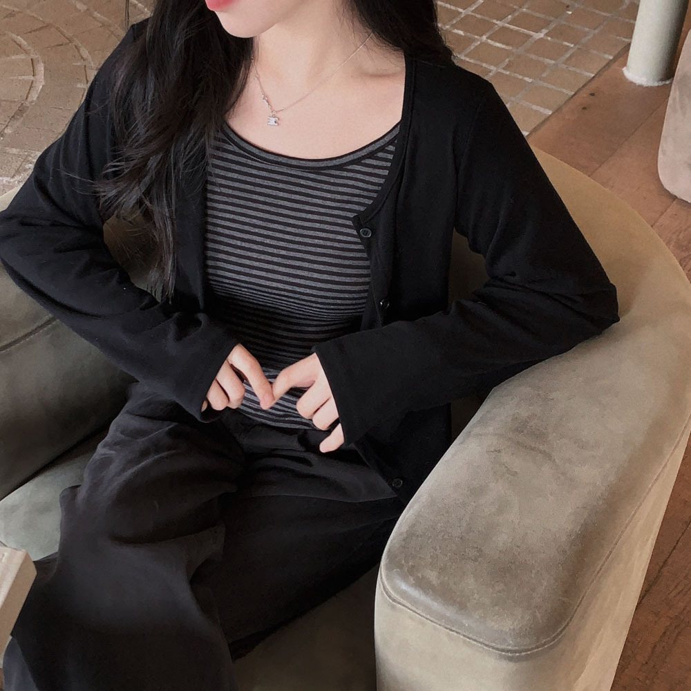 Gray Ribbon Cardigan・全1色