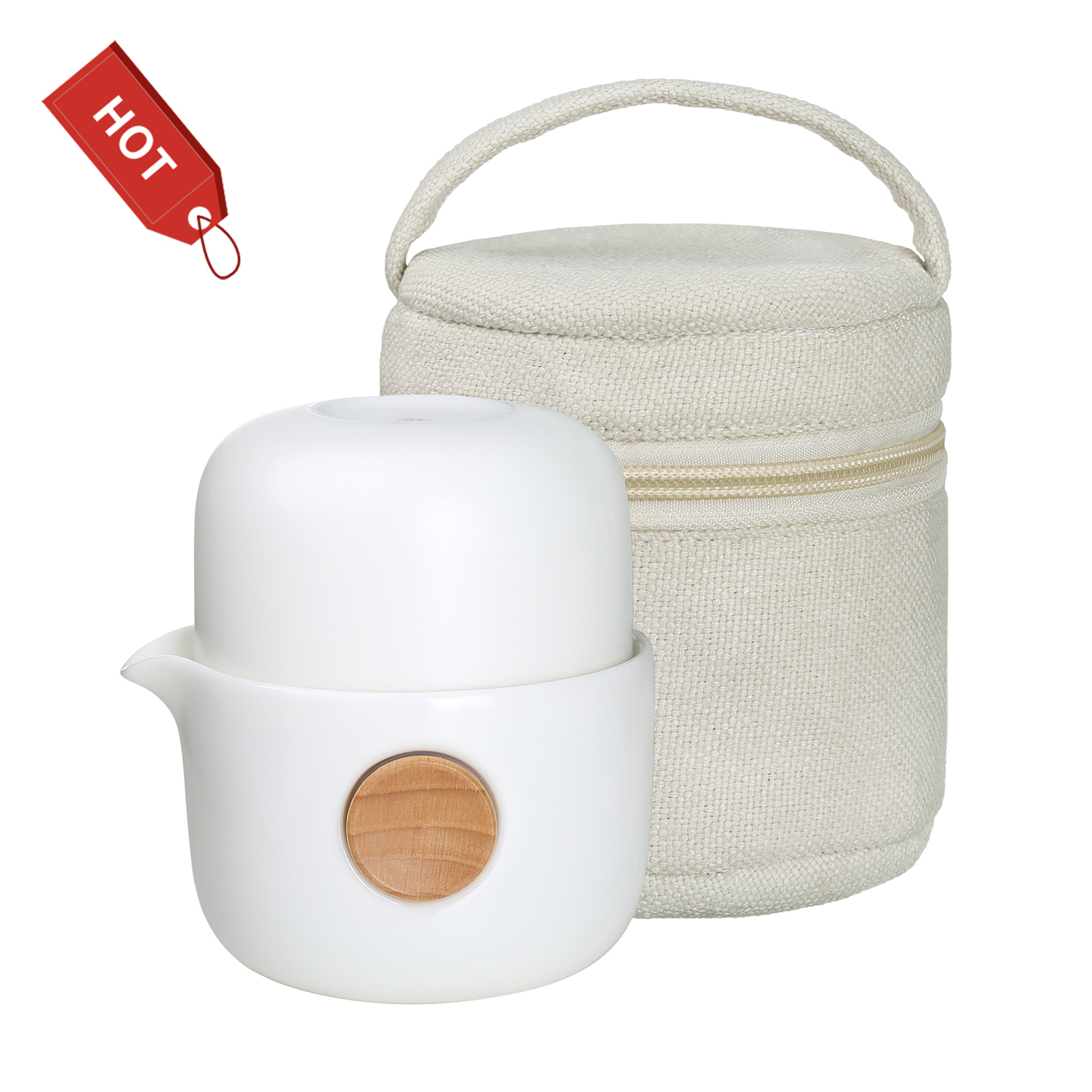 QUICKER+白色布包雙享泡(250ml)|一壺二杯