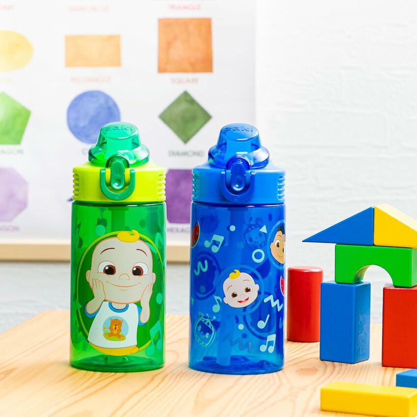 美國 Zak Designs Cocomelon 16oz 兒童吸管水樽 (2個裝)