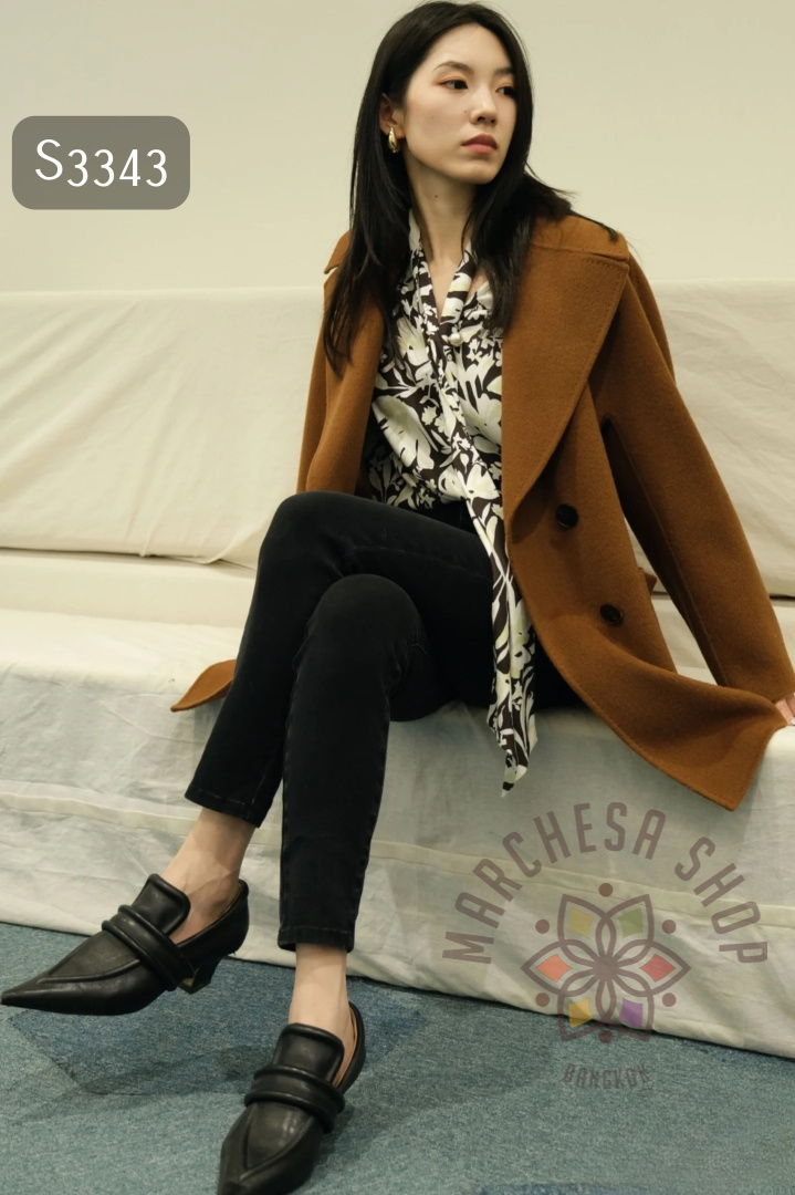 S3343 - 全真皮羊仔皮簡約尖頭高踭鞋