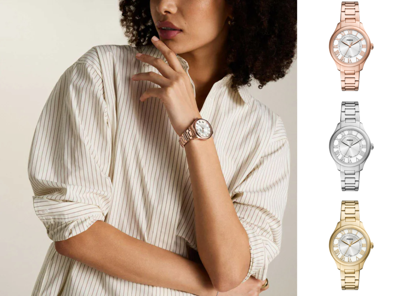Fossil 新款手錶 Gilmore 系列，不鏽鋼款共3色：玫瑰金、銀色、金色