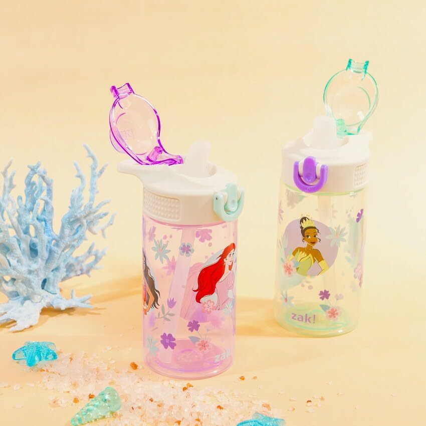 美國 Zak Designs Disney Princess 16 oz 兒童吸管水樽 (2個裝)