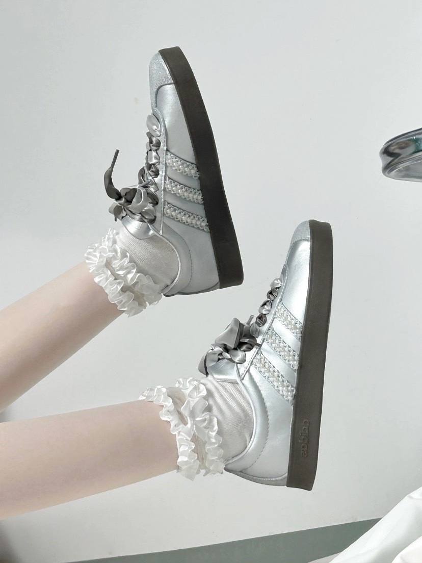 ADIDAS NEO COURT VL 銀霧愛麗絲 芭蕾系 銀灰 訂製款 ID6015(Team119-愛麗絲公主)