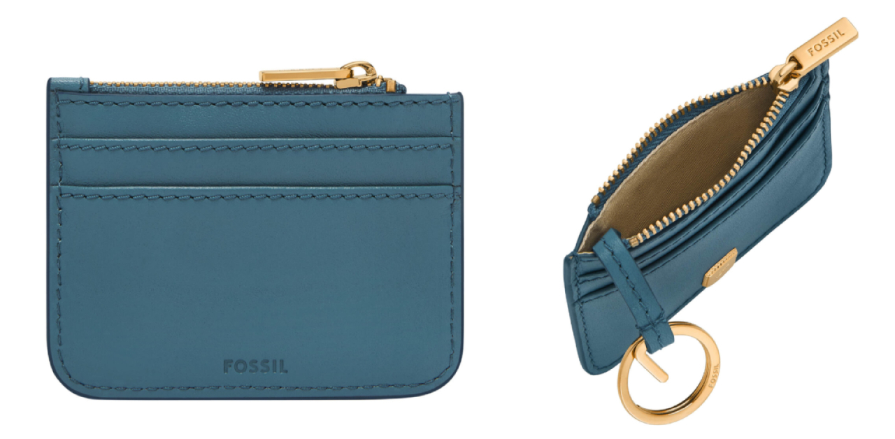 Fossil Lennox 真皮卡片零錢包背面、內裡圖