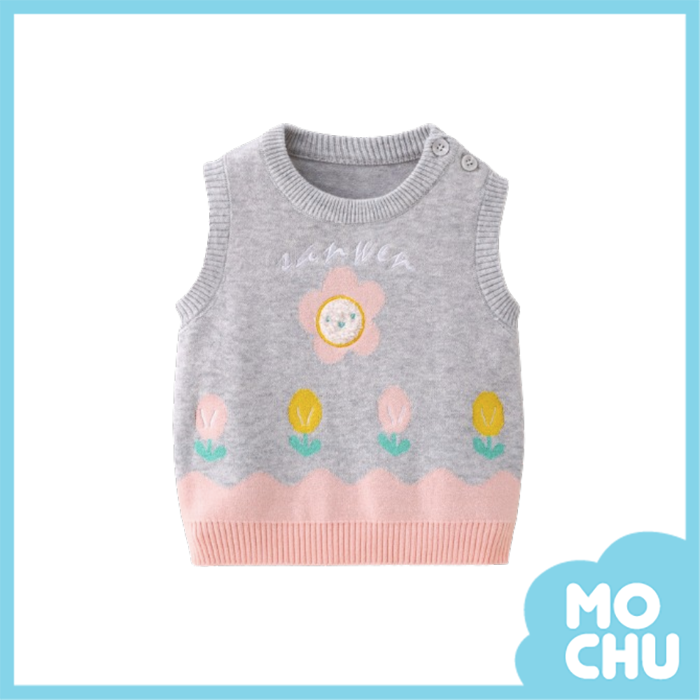 笑臉小花針織背心(三色)