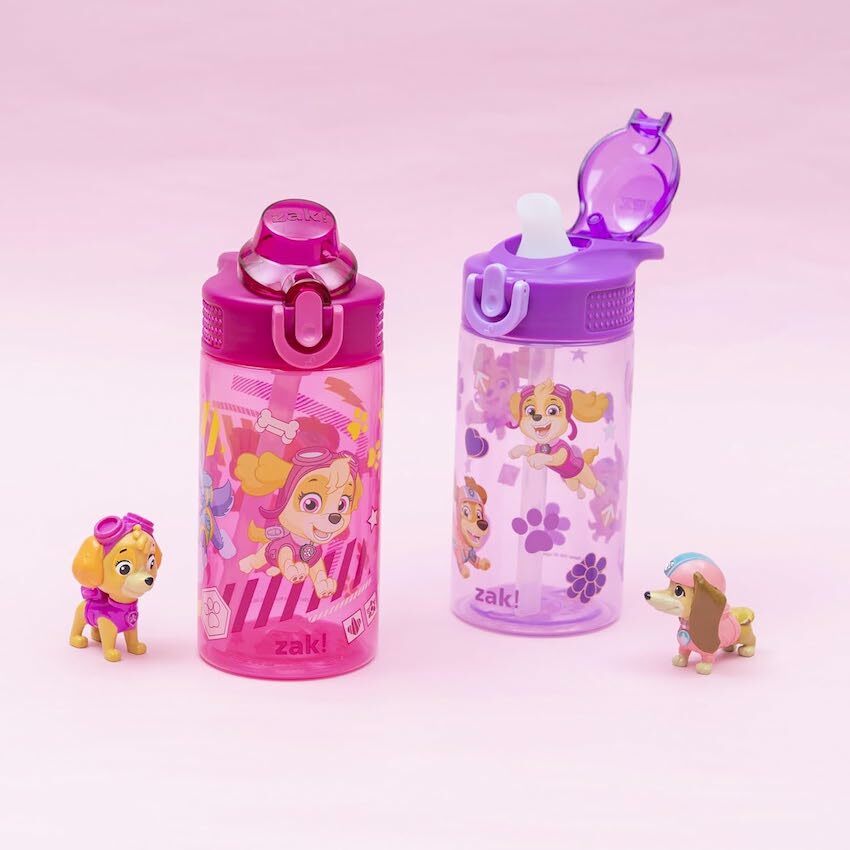 美國 Zak Designs Paw Patrol Girl 16oz 兒童吸管水樽 (2個裝)
