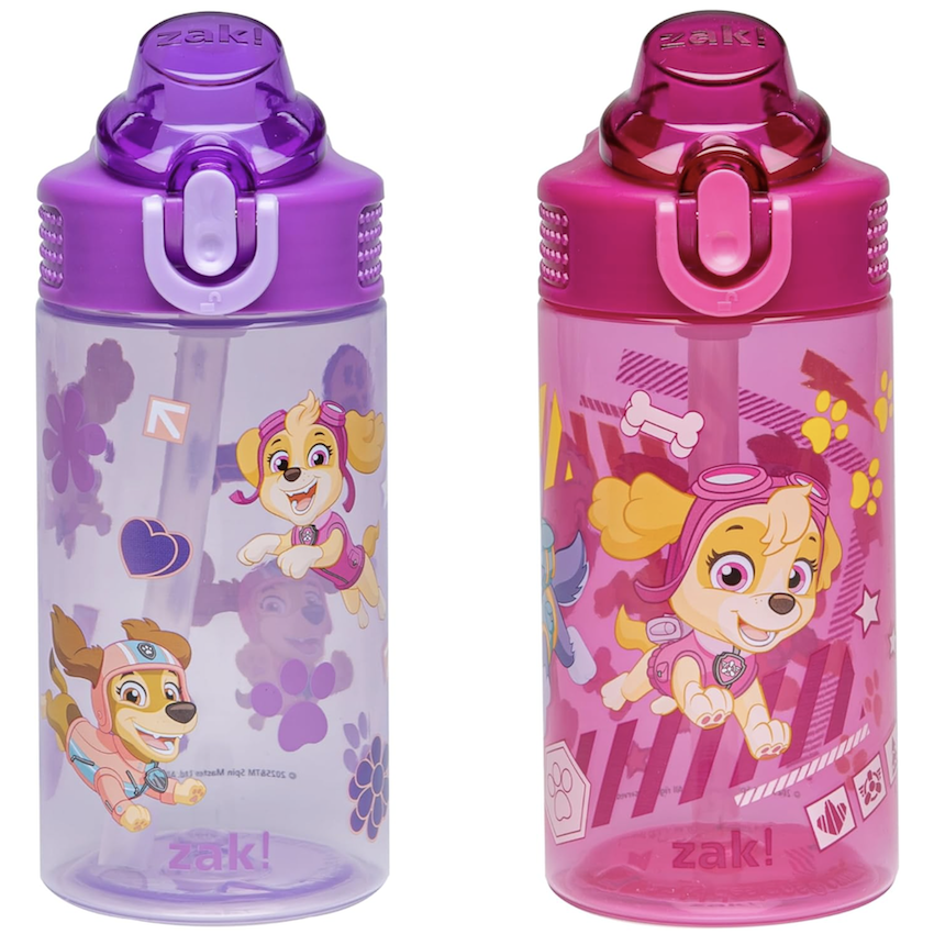 美國 Zak Designs Paw Patrol Girl 16oz 兒童吸管水樽 (2個裝)