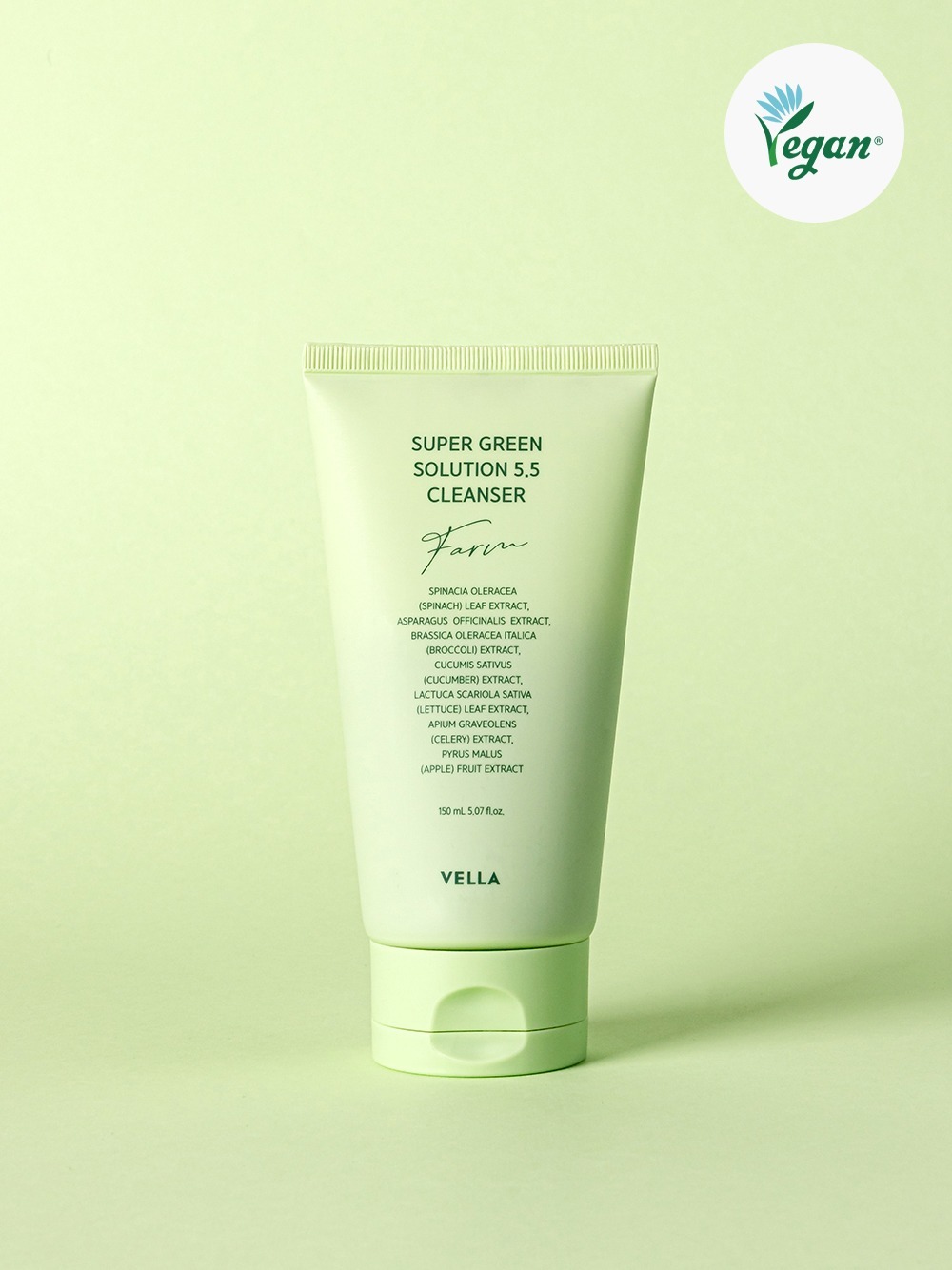 Vella 綠色配方5.5純素潔面啫喱 Super Green Solution 5.5 Cleanser 150ml