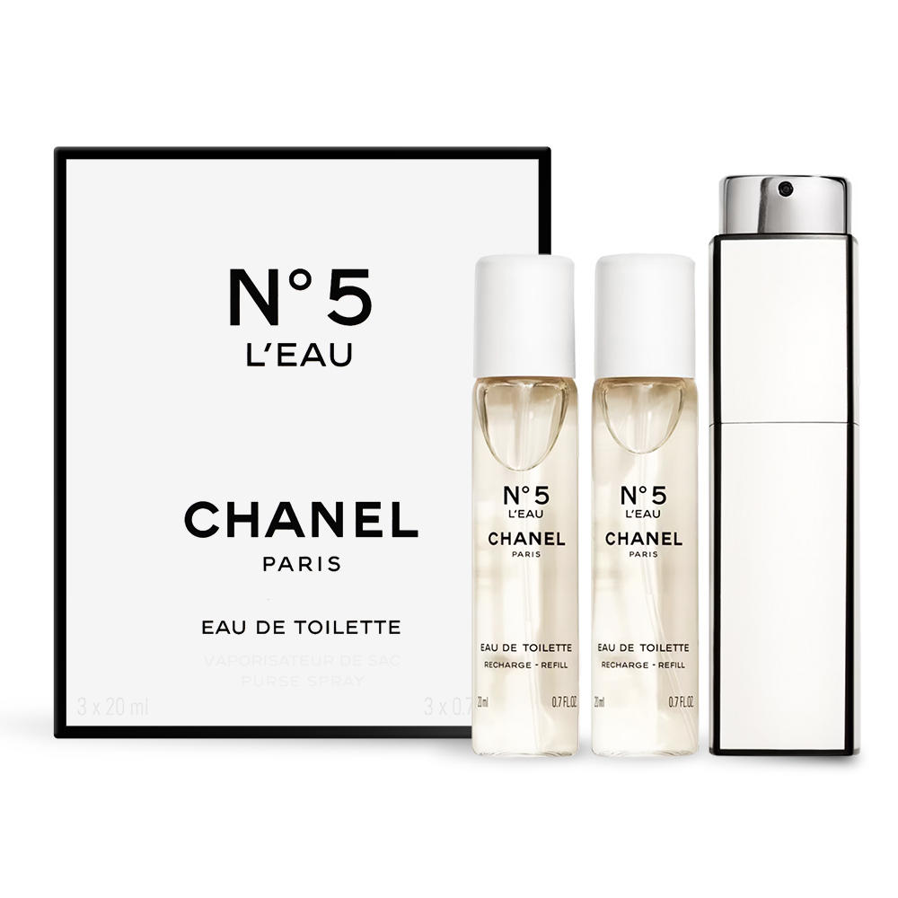 CHANEL 香奈兒 N°5 L'EAU清新晨露淡香水(20mlX3)-國際航空版