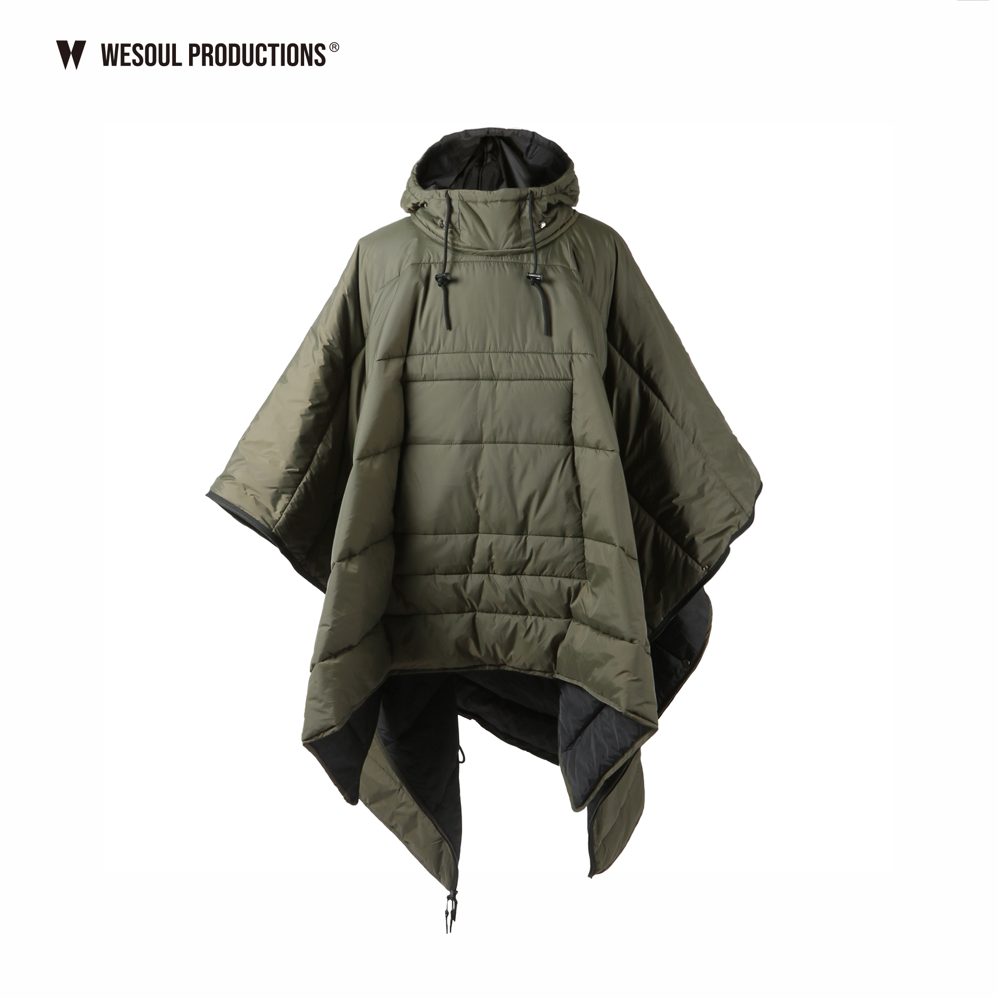 WSP－PONCHO 雙面睡袋式斗篷｜黑色