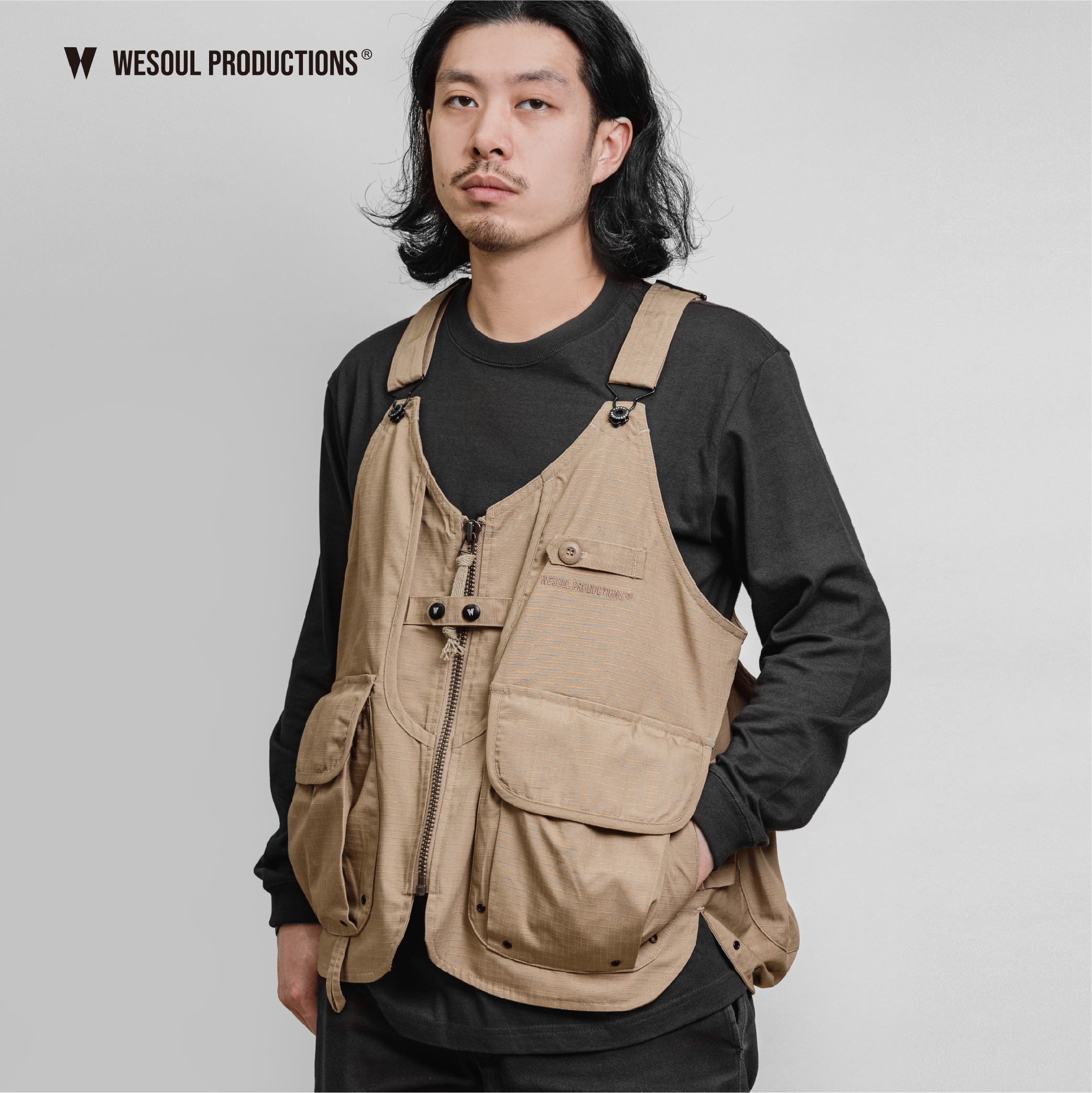 WSP－OUTDOOR WORK VEST 難燃戶外多功能工裝背心｜卡其