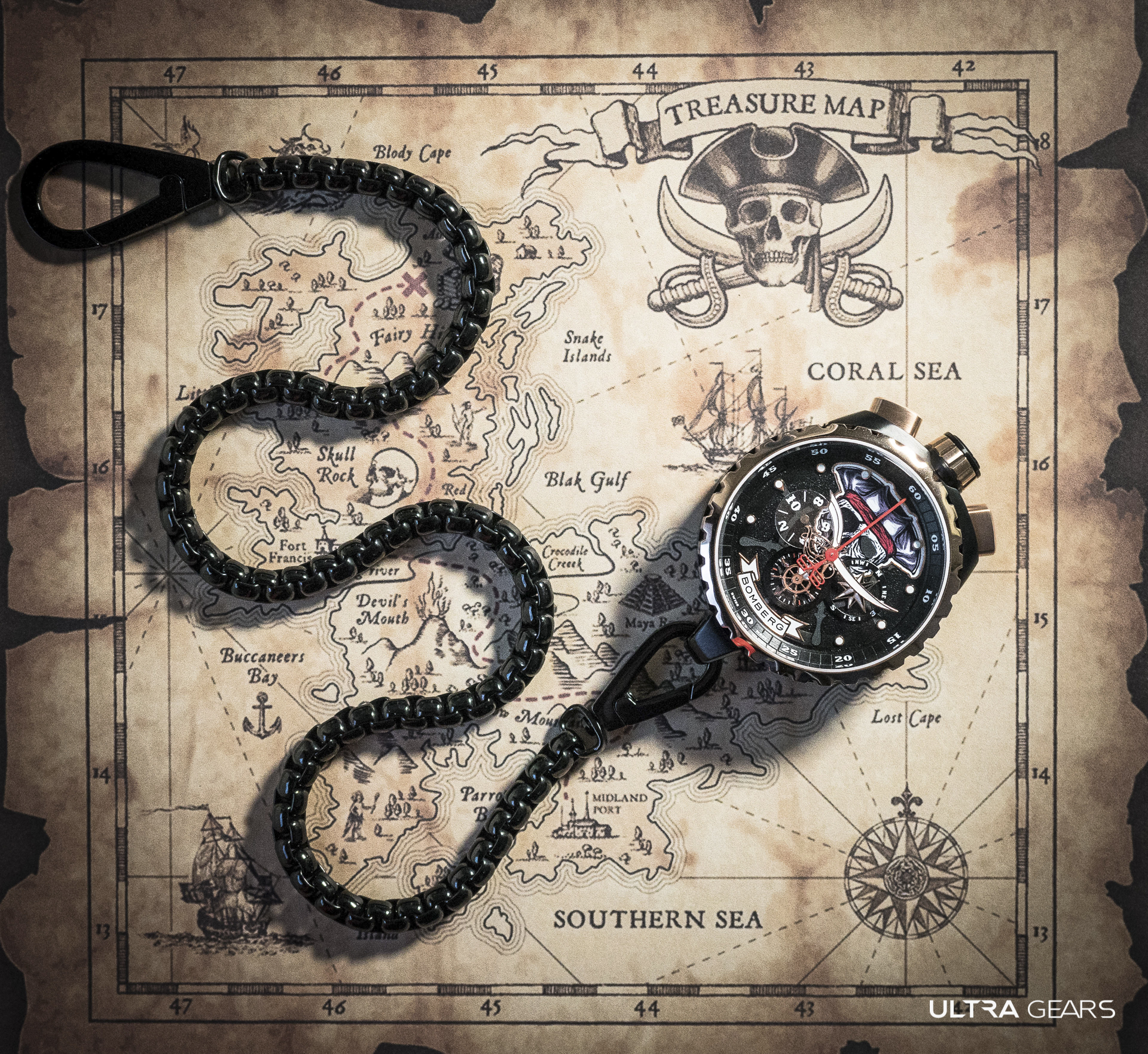 BOLT-68系列 海盜骷髏船長計時碼錶