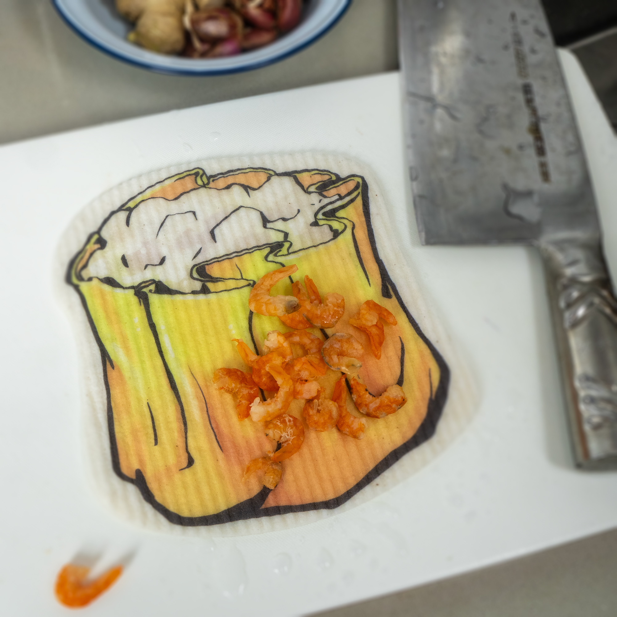 LEAFFY daichafan fish shumai eco friendly cellulose sponge cloth