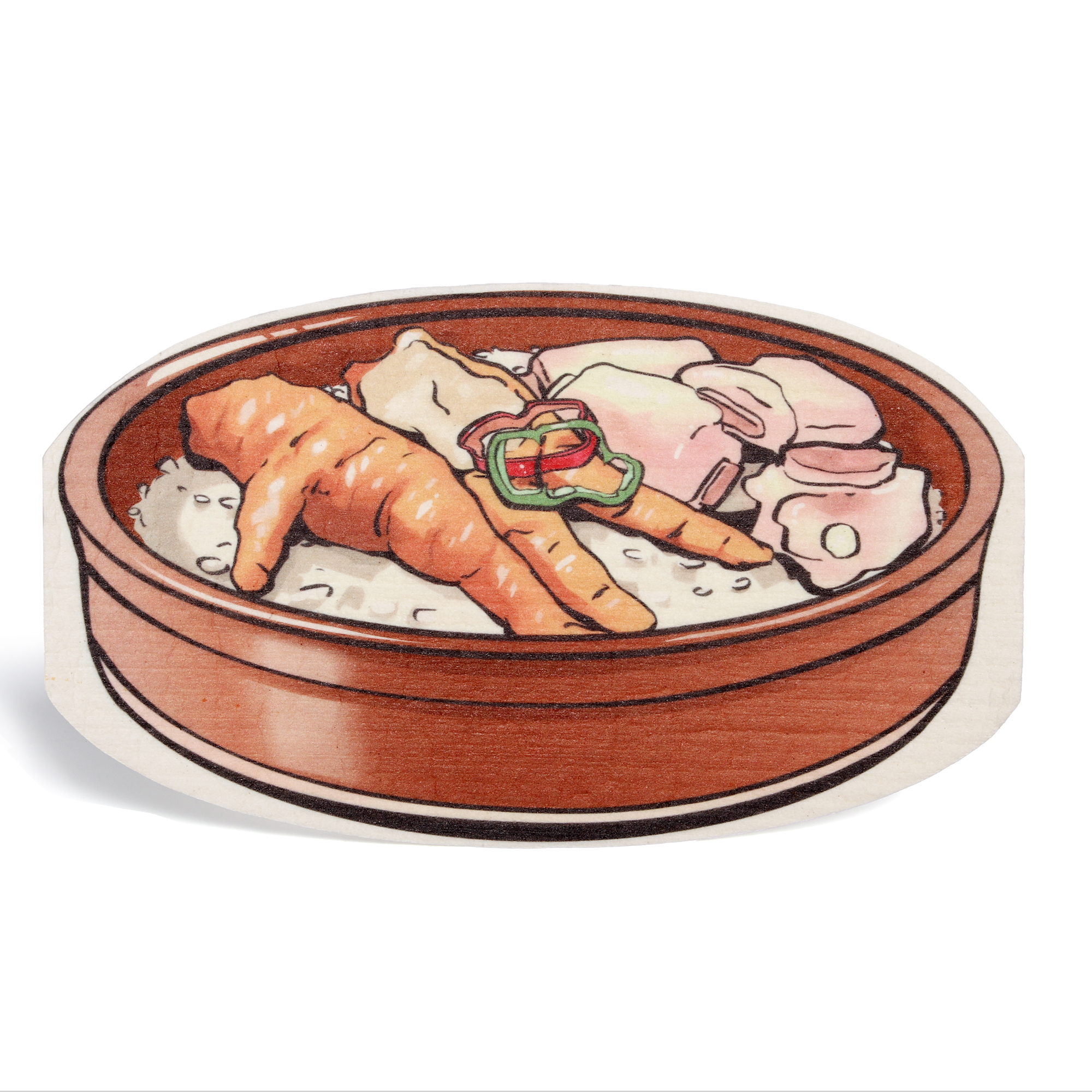 LEAFFY daichafan spareribs eco friendly cellulose sponge cloth