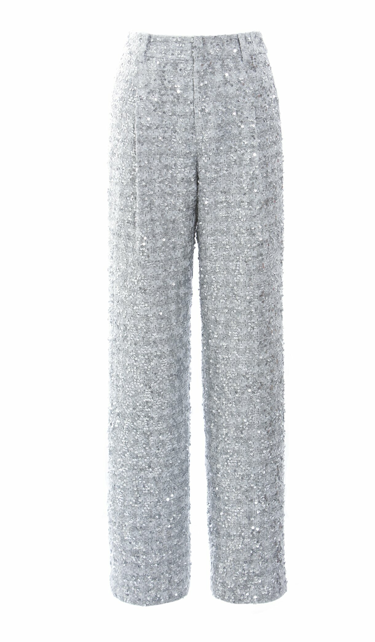 BD15127B1 銀河霧光立挺摺線寬直筒褲