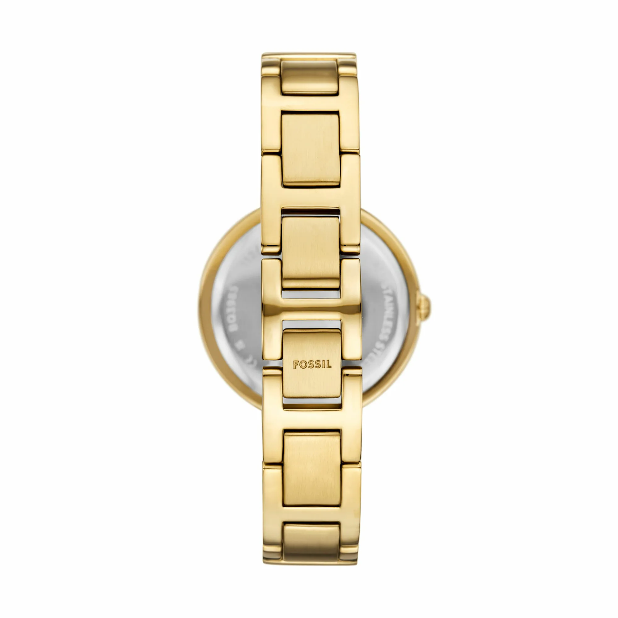 萬年鐘錶 - Fossil   Karli 優雅璨月鑲鑽石英不鏽鋼錶帶女錶  BQ5001 錶徑34MM