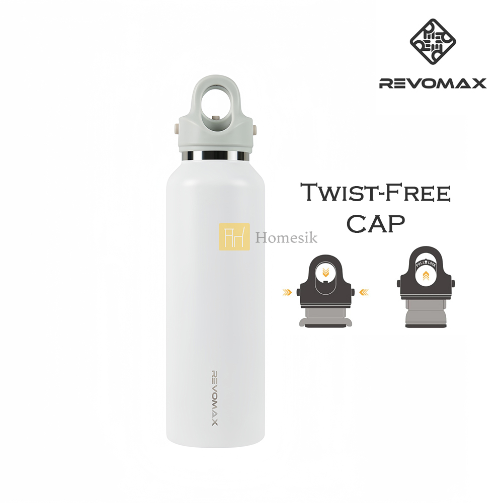 超級保溫瓶 防漏雙層不銹鋼瓶 592ml 白色 (80459) 無螺紋杯蓋專利設計