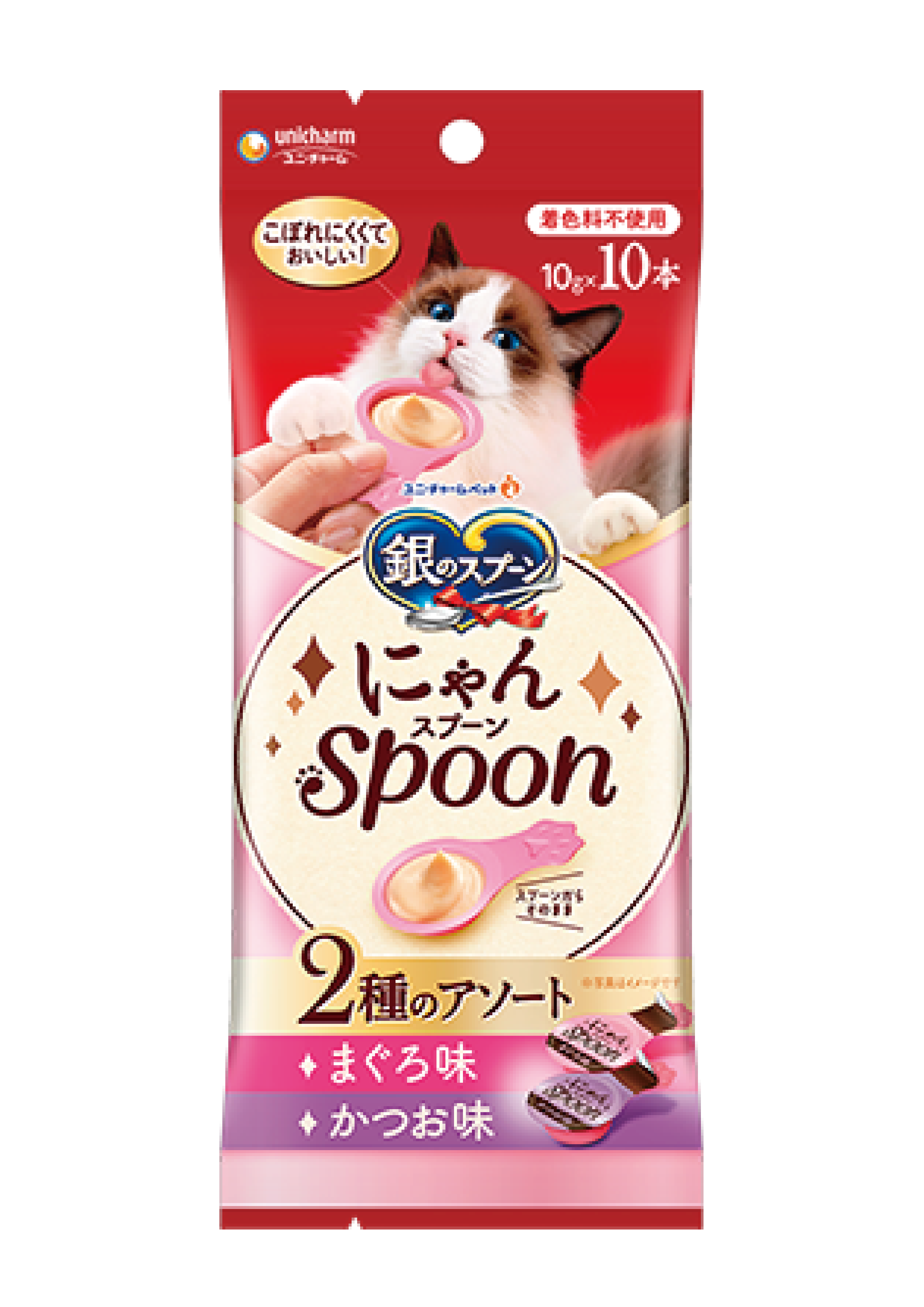 Unicharm｜銀湯匙 - 吞拿拼鰹魚 2味肉醬匙 10gx10 (UIC-4371)