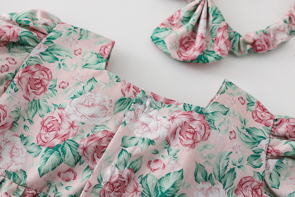 25 ins款絲絨玫瑰姐妹款-包屁衣-領口背面